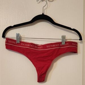 Victoria's Secret Red Thong Size Large